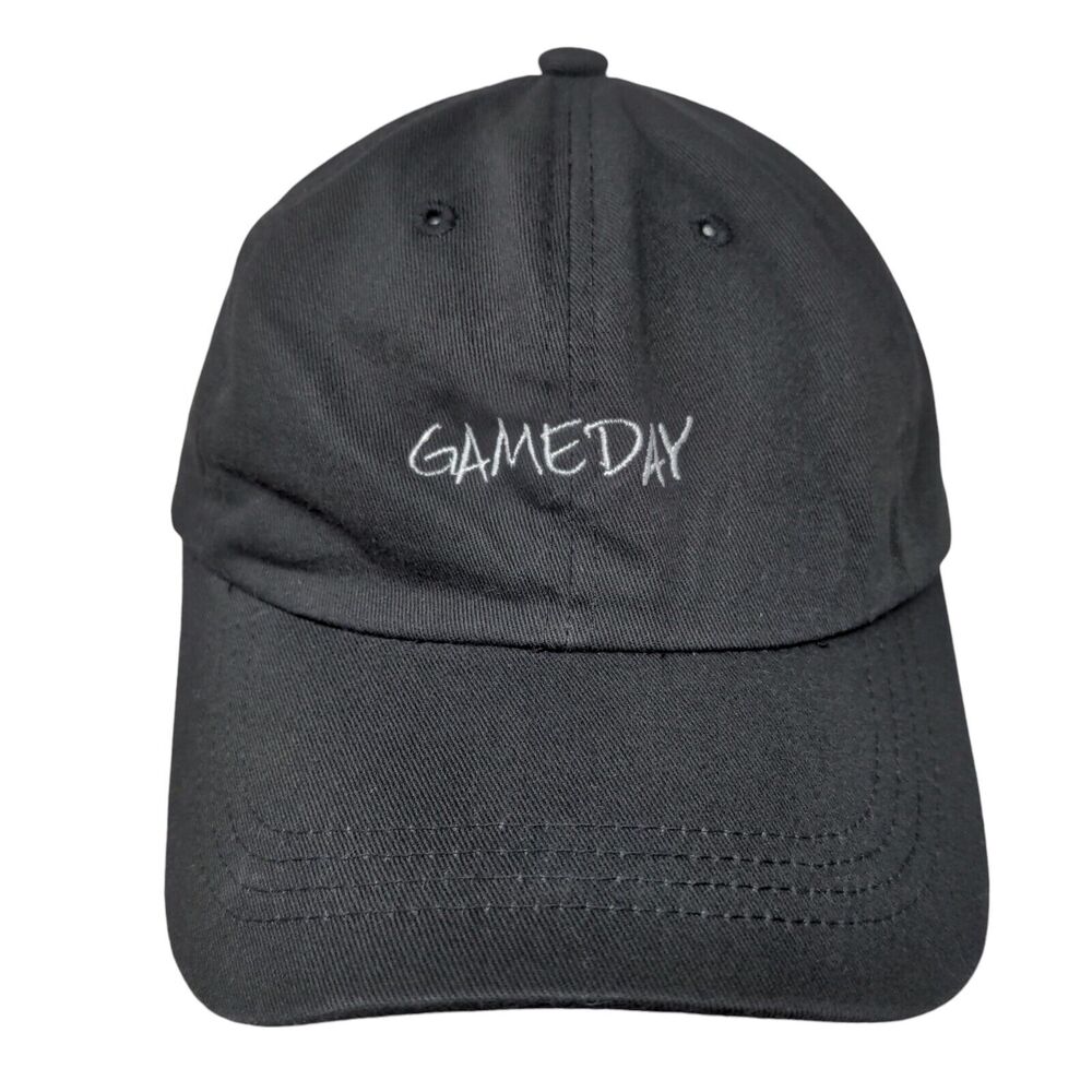 Game Day Slideback Hat Black One Size Embroidered Adjustable 6 Panel